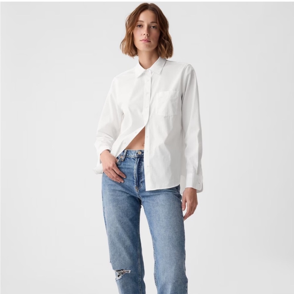 M 100% Cotton Button Down GAP Perfect Shirt 80s Superfine Poplin